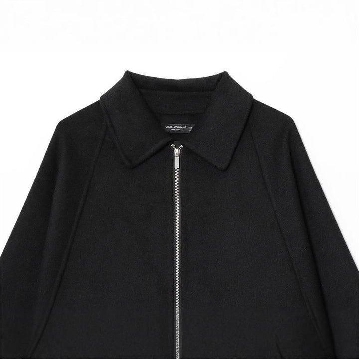 Fashion women's jacket with asymmetrical cut and casual zip Lune London