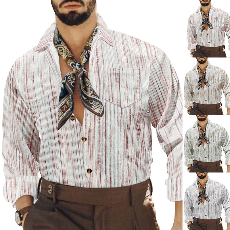 Men's casual shirt with trendy pattern and practical breast pocket Chic and style