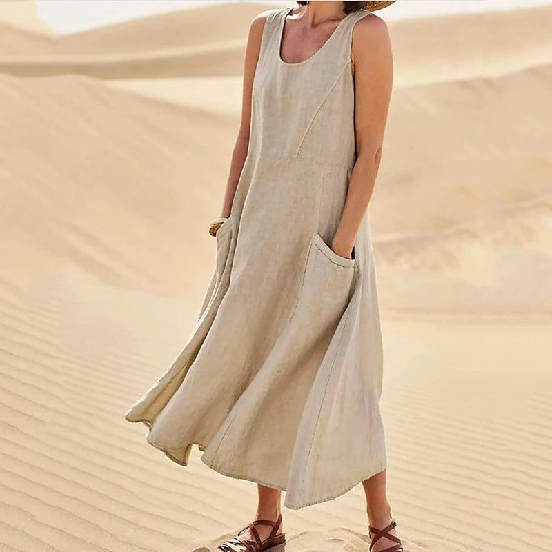 Casual A-line summer dress for women with pockets Lune London