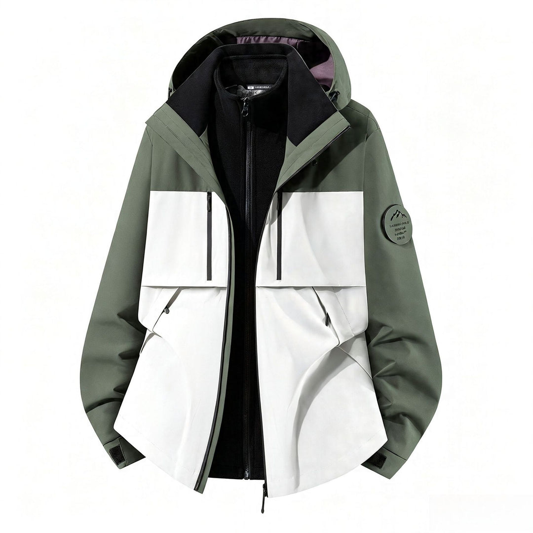Men's three-layer softshell outdoor jacket with removable fleece lining and hood Amarae