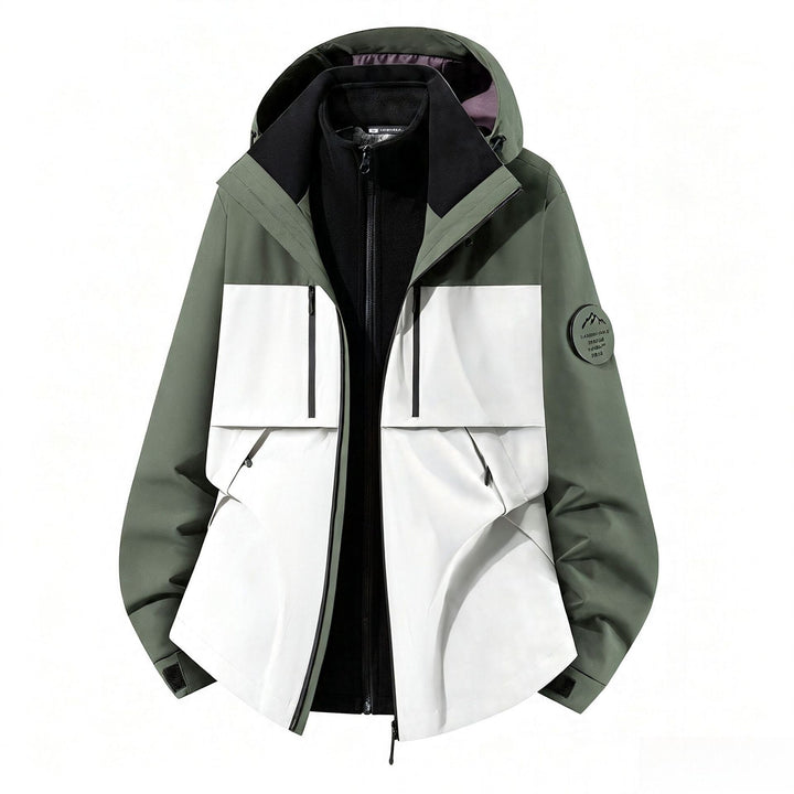 Men's three-layer softshell outdoor jacket with removable fleece lining and hood Amarae