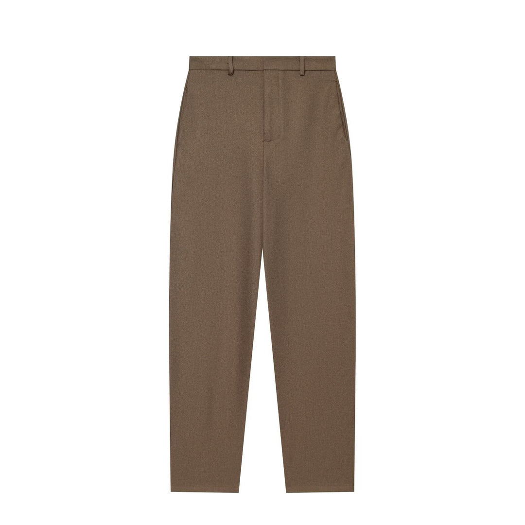 Women's high-waisted tapered wool-look fabric trousers with crease and slim ankle fit Amarae