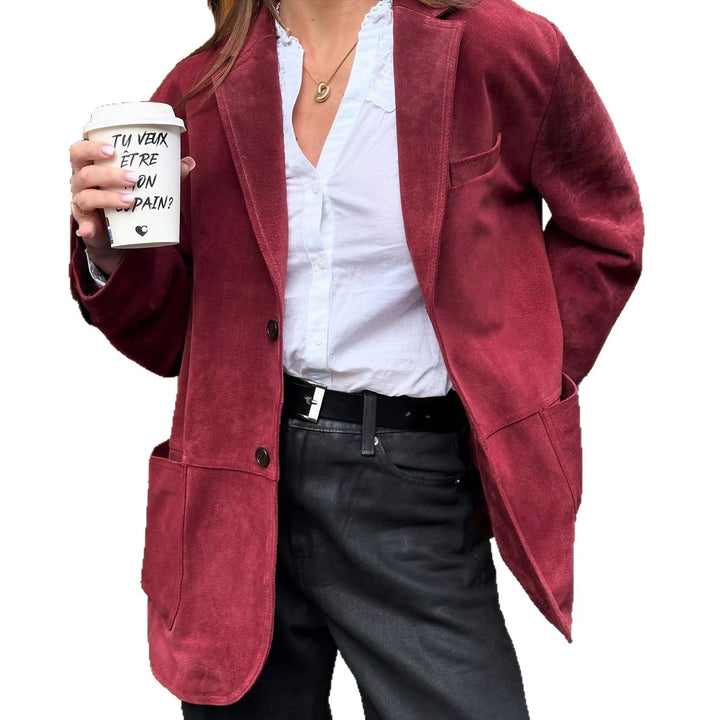 Ladies luxury short high-quality suede leather jacket Lune London