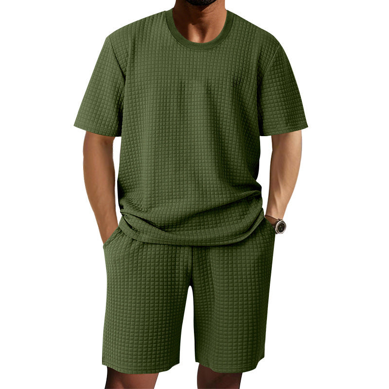 Casual short-sleeved men's set with structured design and practical pockets Amarae