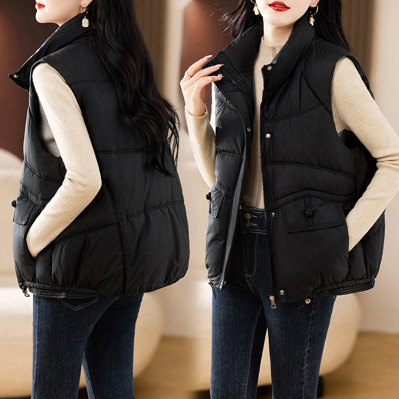 Lady sleeveless down jacket with high collar Amarae
