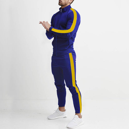 Men's sports set with zipper and contrast stripes Amarae
