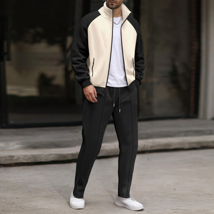 Men's sport jacket and pants set with textured design Lune London