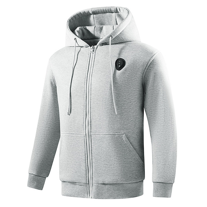 Herren Kapuzen-Fleecejacke mit diskreter USB-Heizsteuerung und Frontreißverschluss Drune