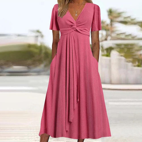 Knotty maxi dress for women with pockets Amarae