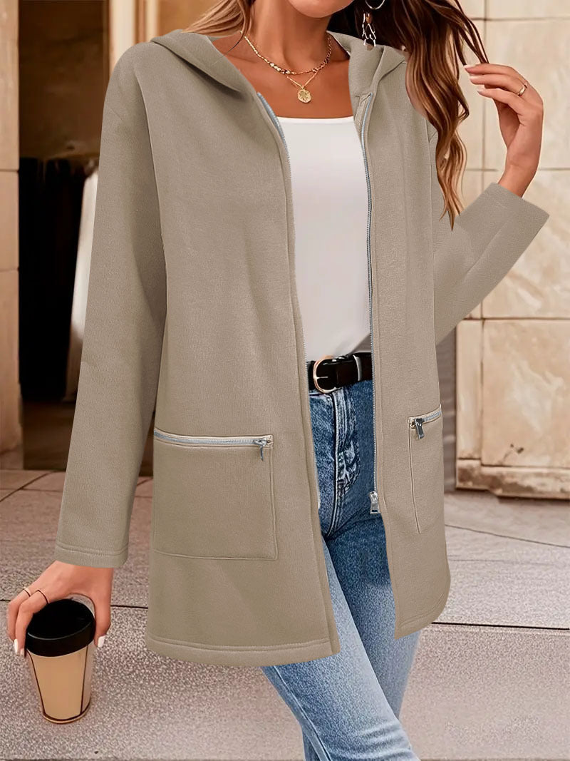 Ladies lightweight transition jacket with practical zip pockets Lune London