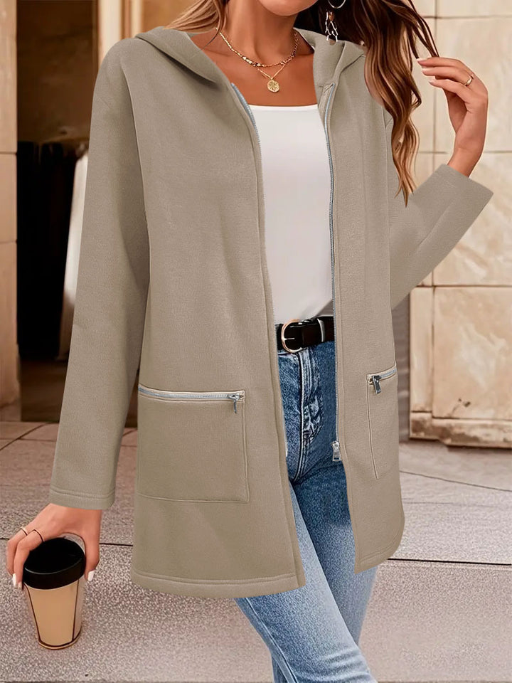Ladies lightweight transition jacket with practical zip pockets Lune London