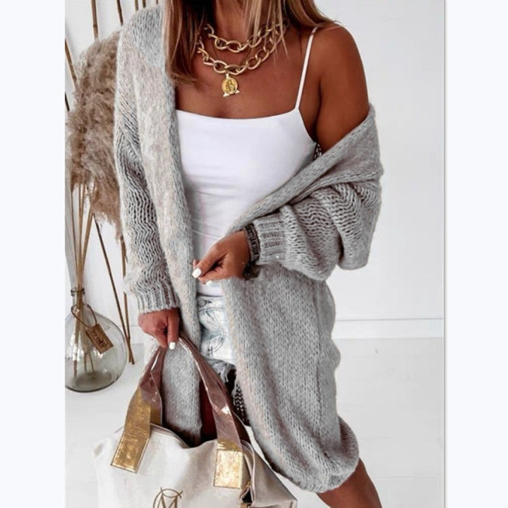 Cardigan féminin en tricot ouvert avec une structure de points aérée et de grandes manches Chic & Stil