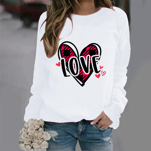 Sweat-shirt pour femmes avec design créatif de cœur et coupe décontractée Chic & Stil