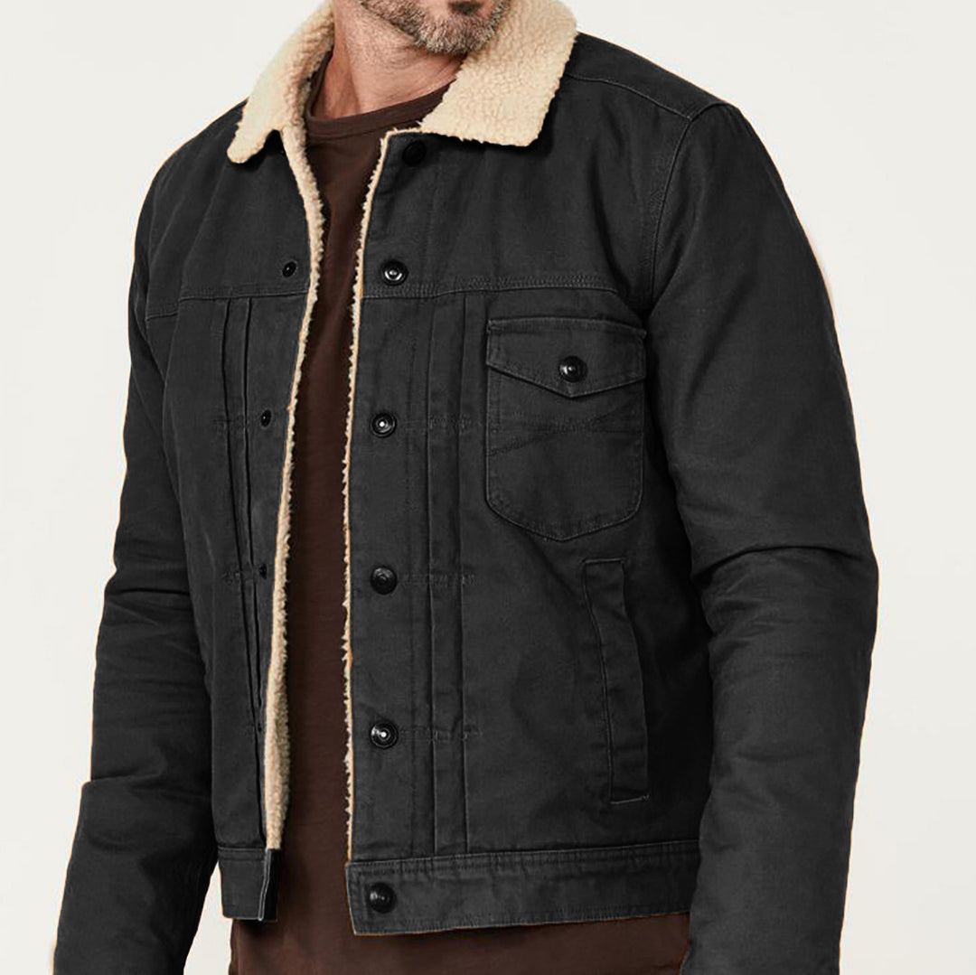 Men's denim jacket with fleece lining Lune London