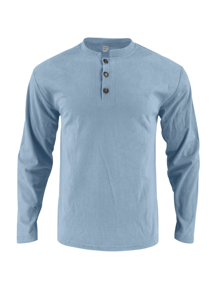 Long sleeve shirt for men with comfortable button placket and textured design Lune London