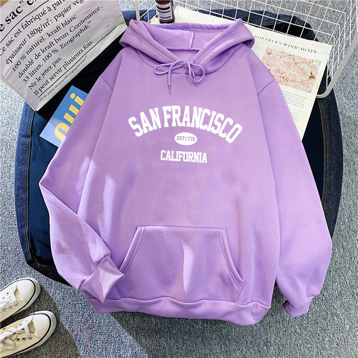 Women's hoodie with modern San Francisco print Chic & Stil