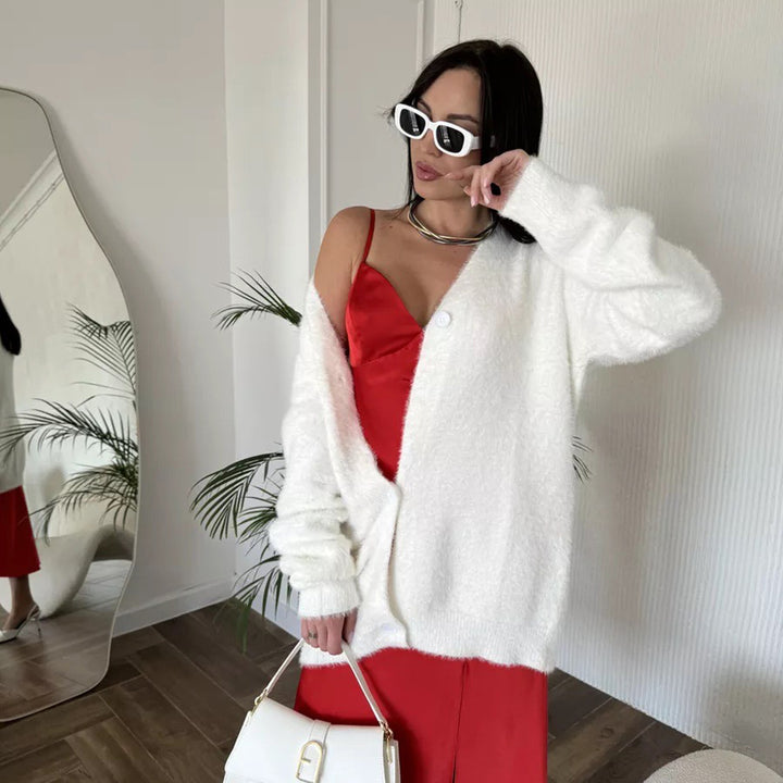 Soft knit jacket for women with an open design and soft sleeves Lune London