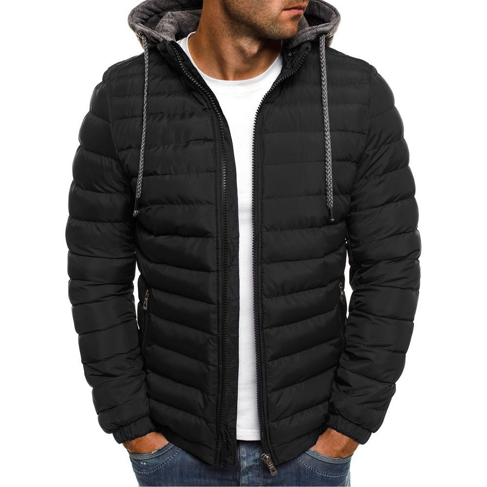 Men's quilted transition jacket with hood and practical zipper Amarae