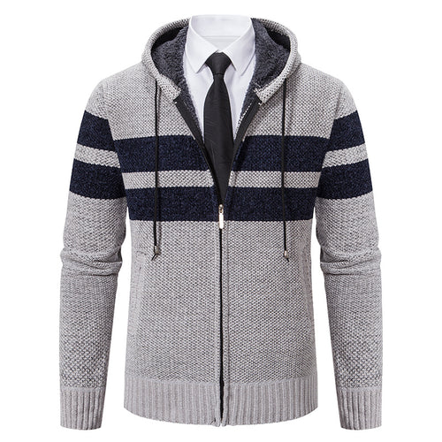 Hooded sweatshirt for men with modern zipper and practical fleece lining Amarae