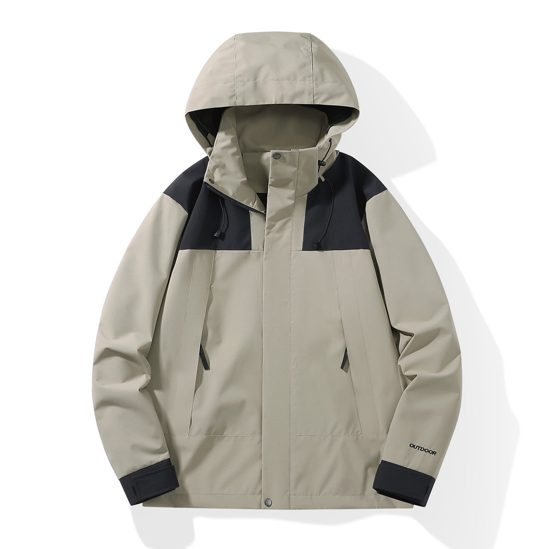 Men's Weatherproof Shell Parka with Adjustable Hood and Concealed Zippers Amarae