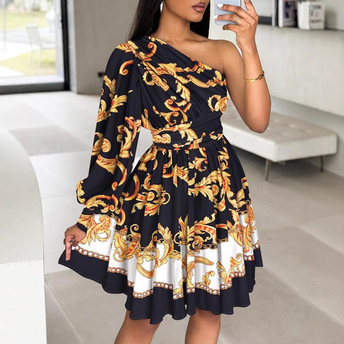 Asymmetrical maxi dress for women with a delicate floral pattern Amarae