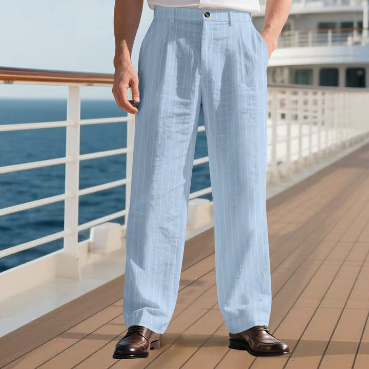 Men's elegant suit trousers with fine stripes Amarae