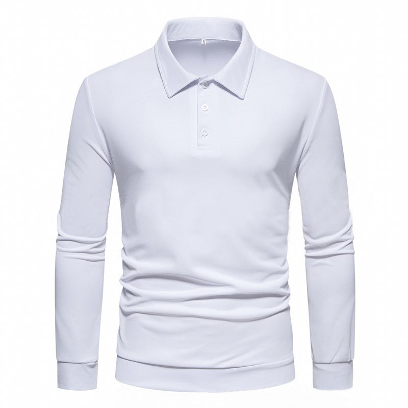 Long sleeve polo shirt for men in breathable fabric with modern button details Lune London