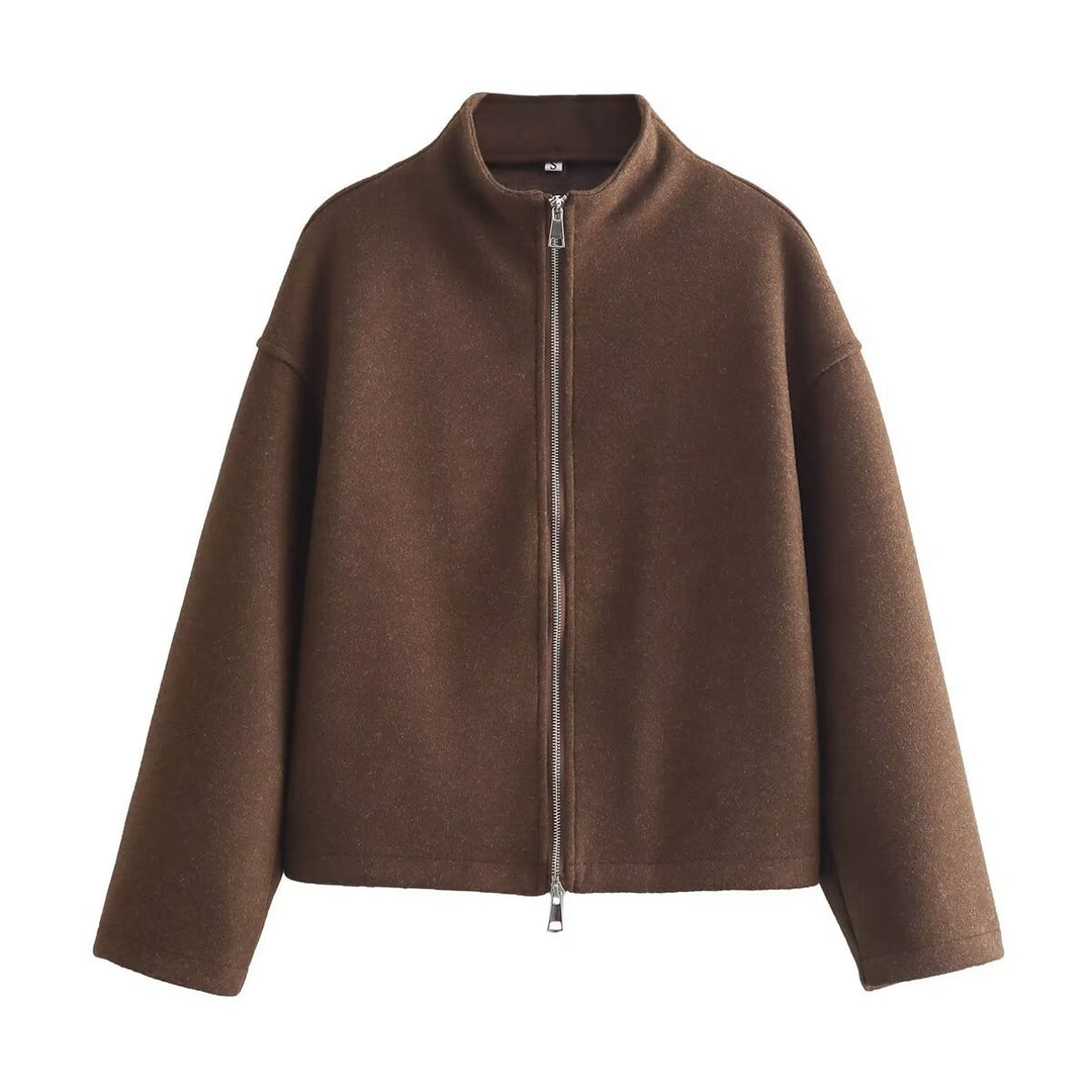 Veste matelassée décontractée pour femmes avec col montant et fermeture éclair Chic & Stil