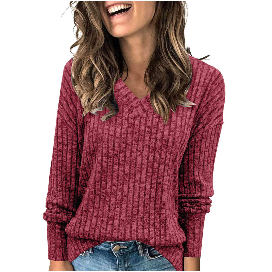 Ladies V-neck knitted sweater Lune London