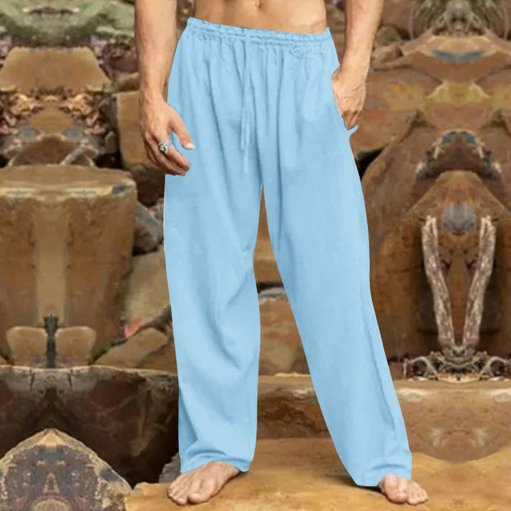 Men's Relaxed Leisure Pants with Elastic Waistband and Practical Pockets Lune London