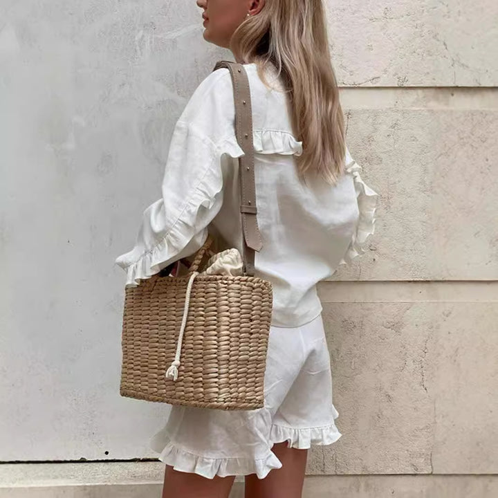 Light linen set for women with ruffle details Lune London