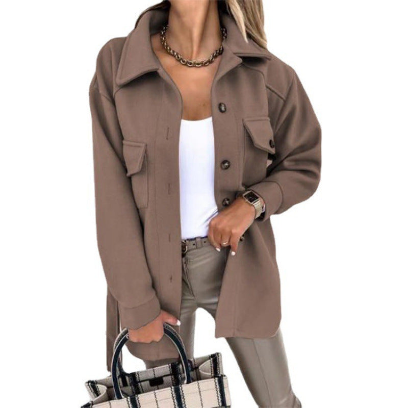 Chic and stylish ladies' oversized shirt jacket