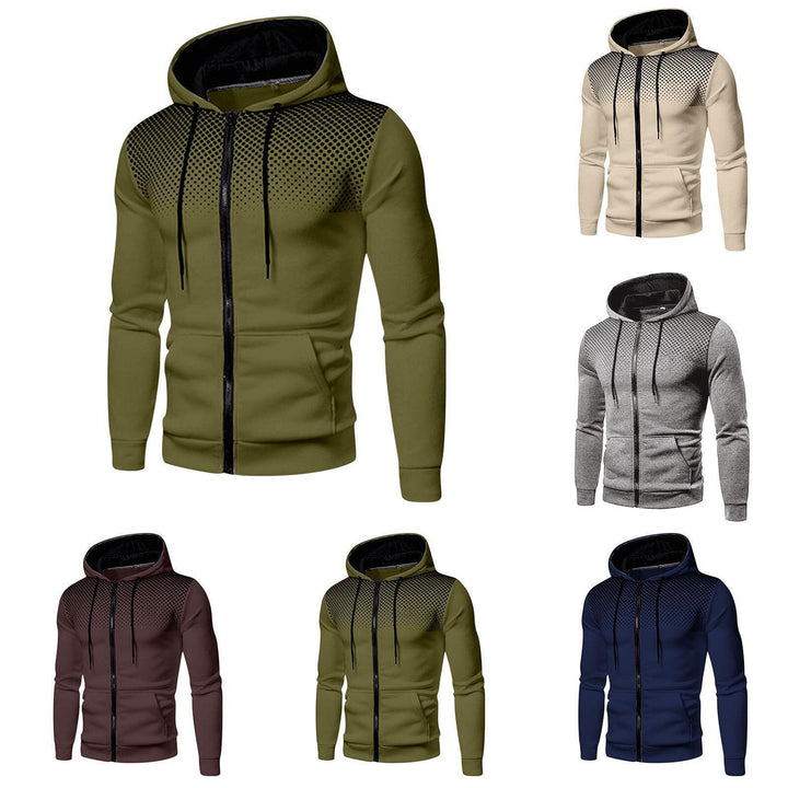 Sporty hooded sweater for men with an innovative structure and practical zip pockets Amarae
