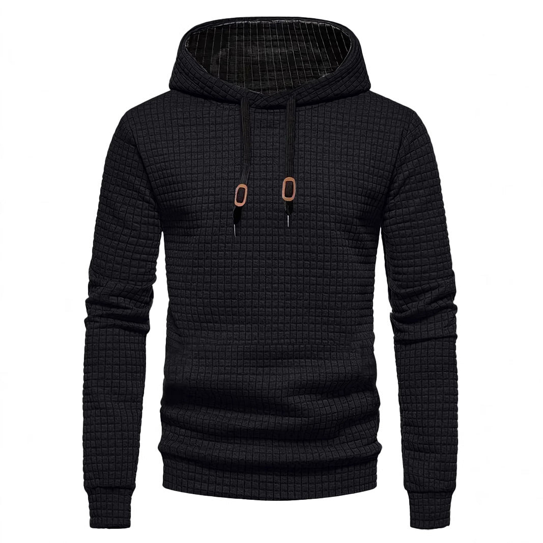 Men's Design Hoodie with high collar and textured fabric Lune London