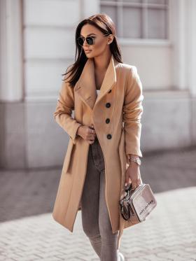 Ladies elegant wool coat with oversized fit and structured sleeves Amarae