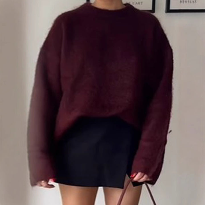 Women Oversized Sweater in Soft Mohair Blend Lune London