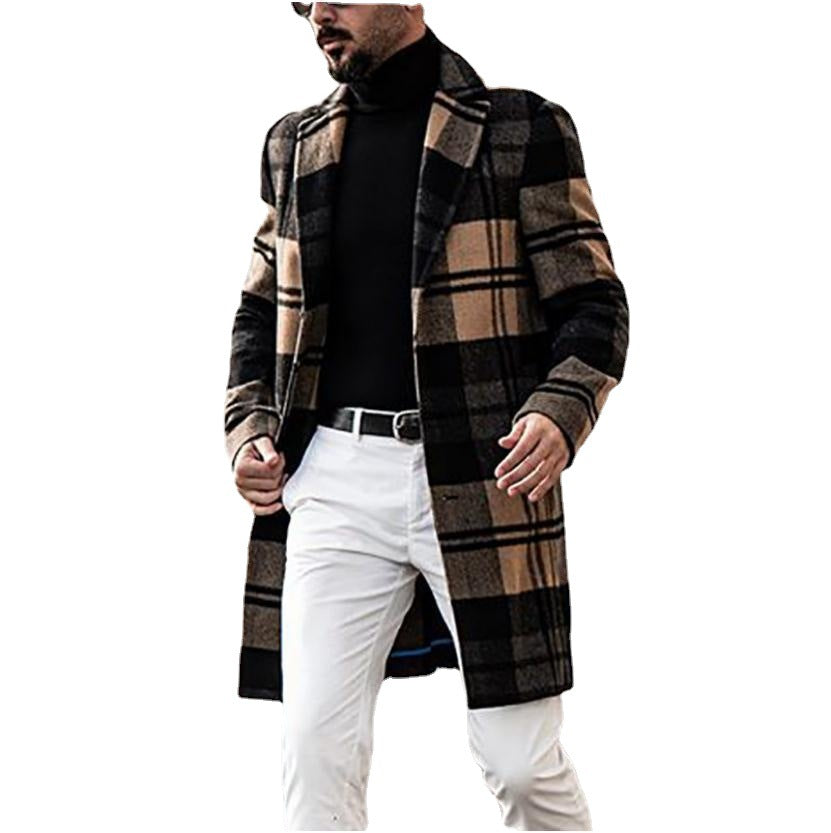 Elegant checkered coat for men with classic cut and double-breasted Lune London