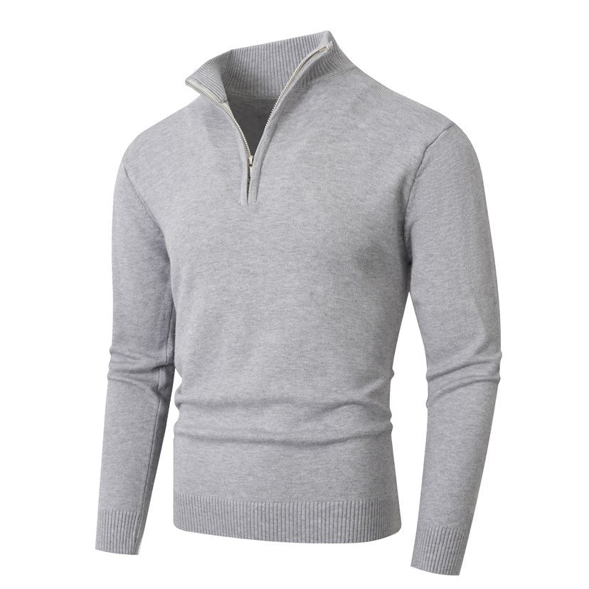 Men's sweater with half-zip modern and fine ribbed structure Lune London
