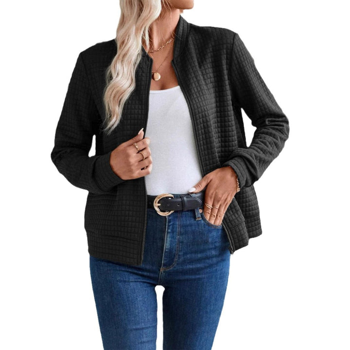 Ladies lightweight quilted jacket with high collar and full zipper Amarae