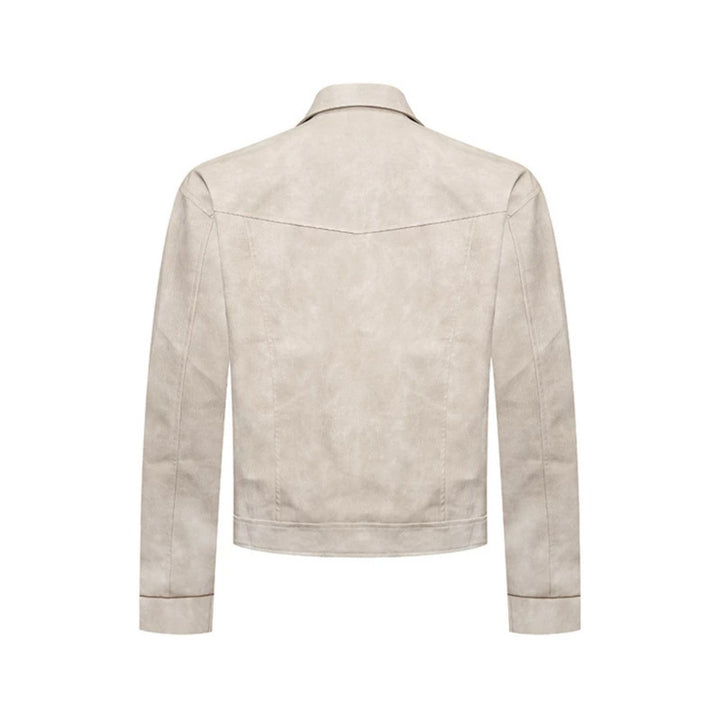 Men's short jacket in military marching look made of suede imitation with stand-up collar & decorative buttons Amarae