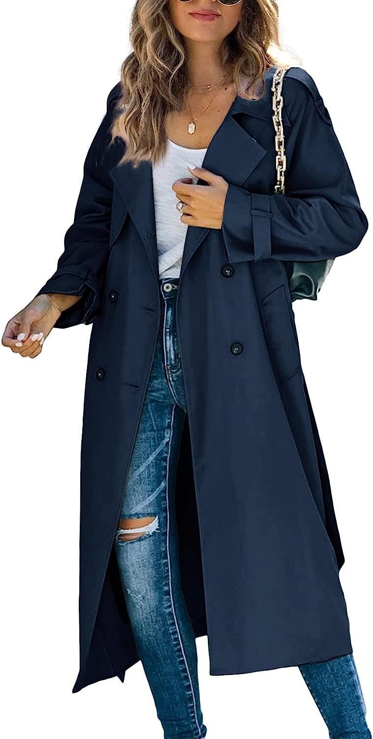 Lune London double-breasted modular trench coat for women
