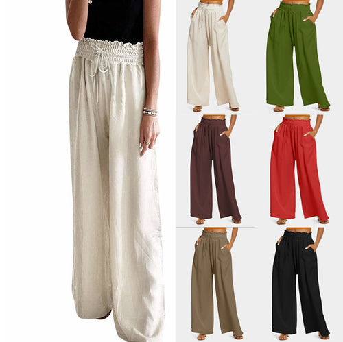 Loose leisure pants for women with elastic waist and practical pockets Amarae