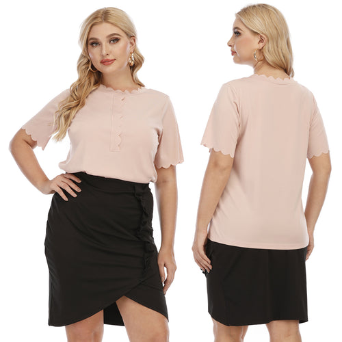 Elegant ruffled blouse for ladies and chic asymmetric skirt set