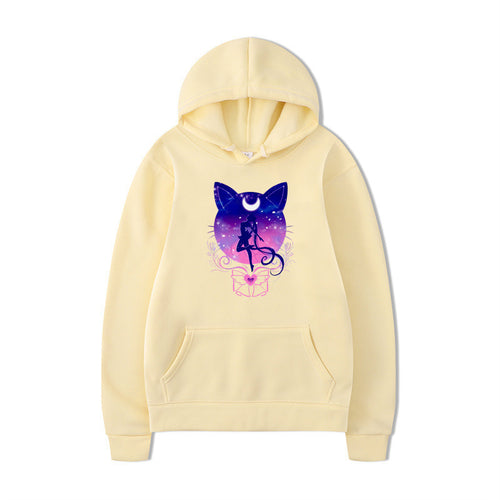 Women's hoodie with artistic cat design and comfortable fit Amarae