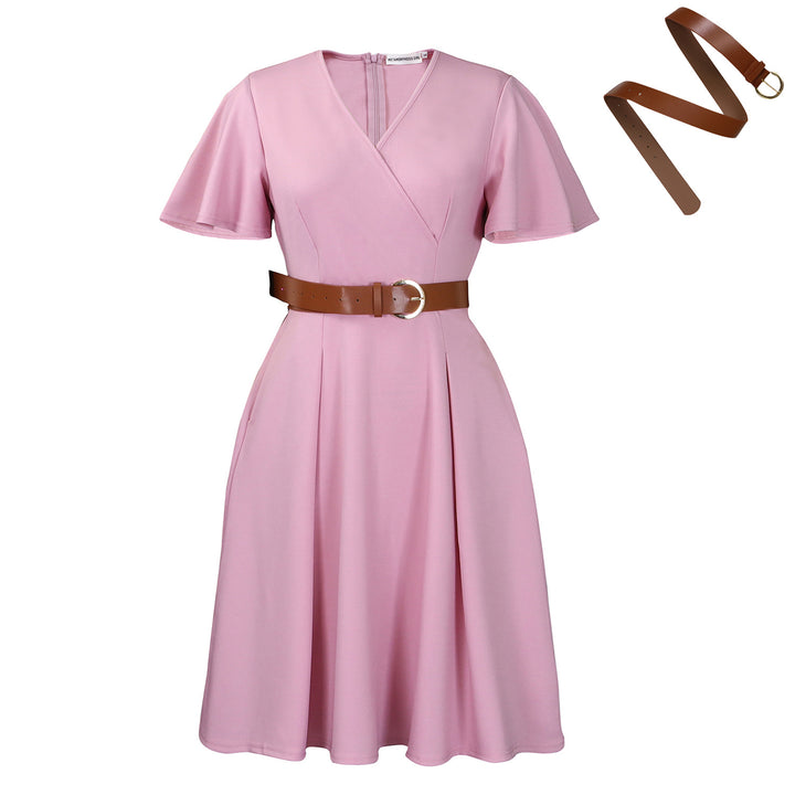 Wrap dress for women with a flattering cut and an elegant belt at the waist Lune London