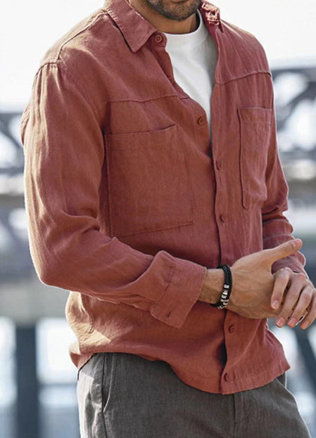 Lightweight cotton shirt for men with practical pockets Amarae
