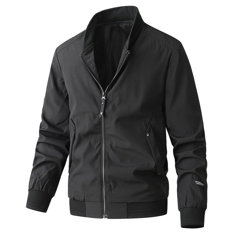 Stylish transitional jacket for men with trendy high collar Lune London