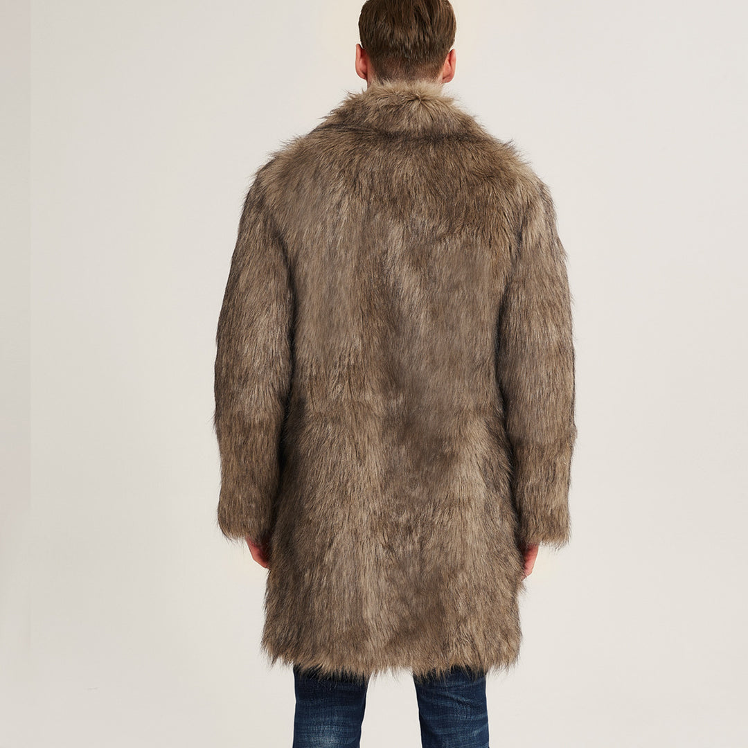 Short faux leather coat for men with elegant lapels Lune London