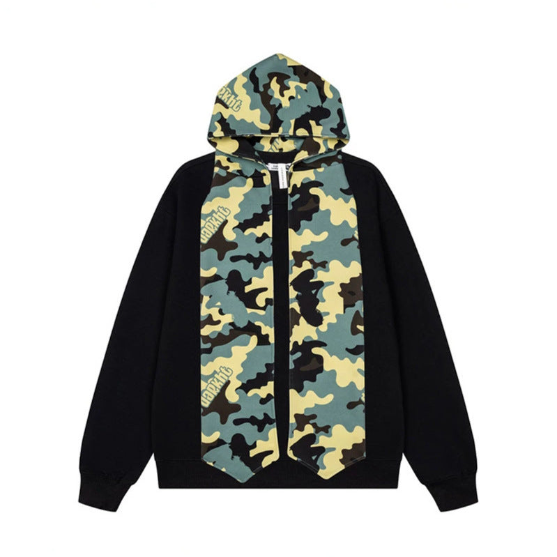 Women's hoodie sweatshirt with extra-long scarf look and front zip Amarae