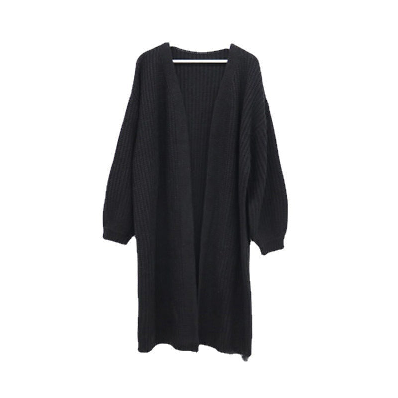 Women Thick Knit Cardigan with Open Front and Relaxed Fit Lune London